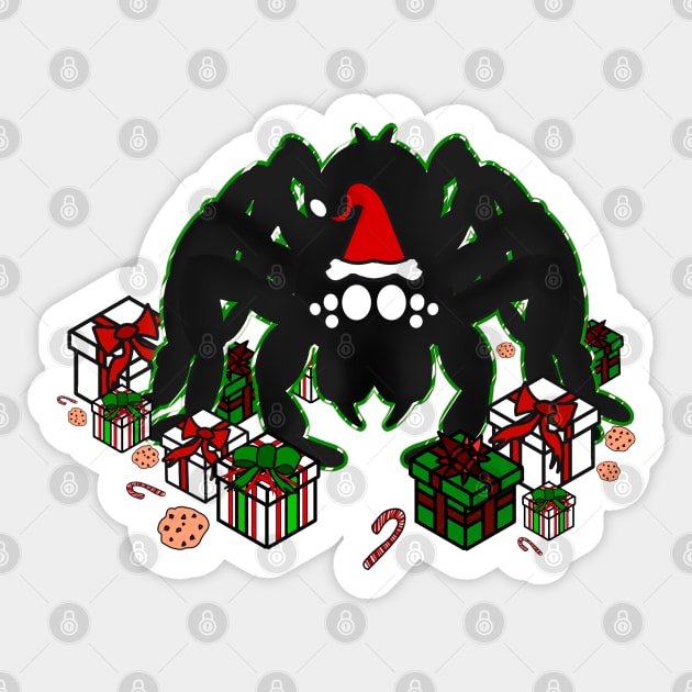 Santa Spider w/ Presents (Green Peppermint 2) Sticker by IgorAndMore